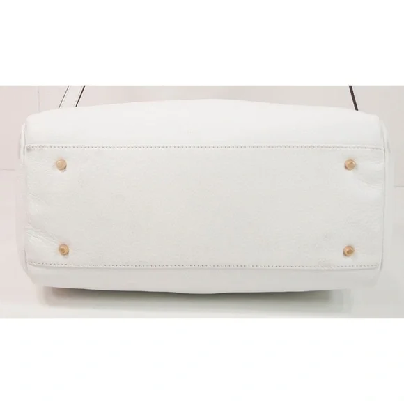 DKNY White Leather Crosby Speedy Satchel